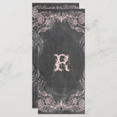 Chalkboard Antike rosa Flora Programm Rackkarte (Vorne/Hinten)