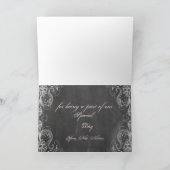 Chalkboard Antique Pink Floral Danke Karte (Innenseite)