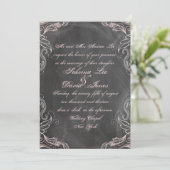 Chalkboard Antique Pink Floral Wedding Einladung (Stehend Vorderseite)