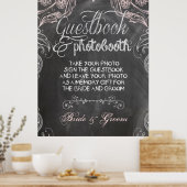 Chalkboard Antique Pink Wedding Foto Booth Poster (Küche)