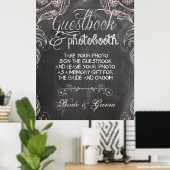 Chalkboard Antique Pink Wedding Foto Booth Poster (Heimbüro)