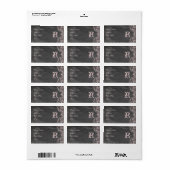 Chalkboard Antirosa Floral Monogramm-Adresse Adressaufkleber (Vorne)