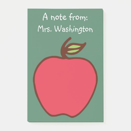 Chalkboard Apple Lehrer's Post It Notes Geschenk Post-it Klebezettel (Vorderseite)