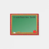 Chalkboard Apple Red Kariert Teacher's Post-it Klebezettel (Vorderseite)