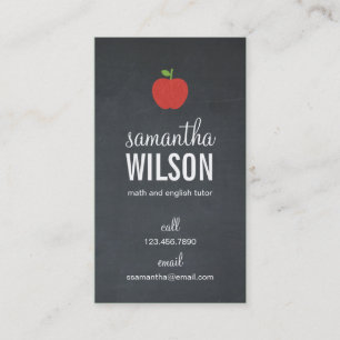 Chalkboard Apple Teacher Business Card - Groon Visitenkarte