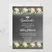 Chalkboard Aquarell Abschluss Einladung (Vorderseite)