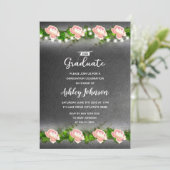 Chalkboard Aquarell Abschluss Einladung (Stehend Vorderseite)