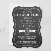 Chalkboard Art Deco Hochzeit Probe Dinner Einladung (Vorderseite)