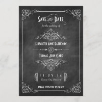 Chalkboard Art Deco Speichern Sie die Datumskarten