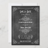 Chalkboard Art Deco Speichern Sie die Datumskarten Save The Date (Vorderseite)
