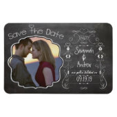 Chalkboard Art Wedding Save the Date Magnet (Horizontal)