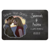 Chalkboard Art Wedding Save the Date Magnet (Horizontal)