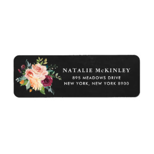 Chalkboard Autumn Blooms Floral Bouquet Adresse