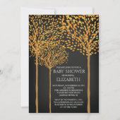 Chalkboard Autumn Trees Baby Shower Einladung (Vorderseite)