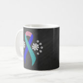 Chalkboard Awareness Aquamarin/Pink/Blue Ribbon Kaffeetasse (Vorderseite Links)