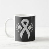 Chalkboard Awareness White Ribbon Kaffeetasse (Links)