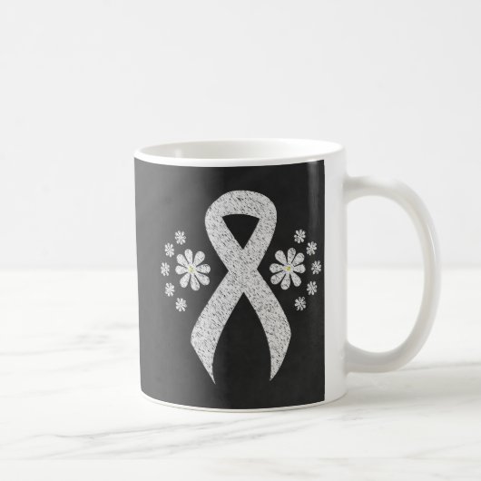 Chalkboard Awareness White Ribbon Kaffeetasse (Rechts)