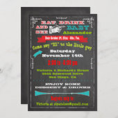 Chalkboard Baby Announction Sip and See Invites Einladung (Vorne/Hinten)