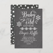 Chalkboard Baby Es ist kalt im Freien Windeldrehun Begleitkarte (Vorne/Hinten)