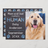 Chalkboard Baby Hund Schwangerschaft Ankündigung (Vorne/Hinten)