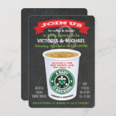 Chalkboard Baby ist das Brechen der Coffee Baby Du Einladung (Vorne/Hinten)