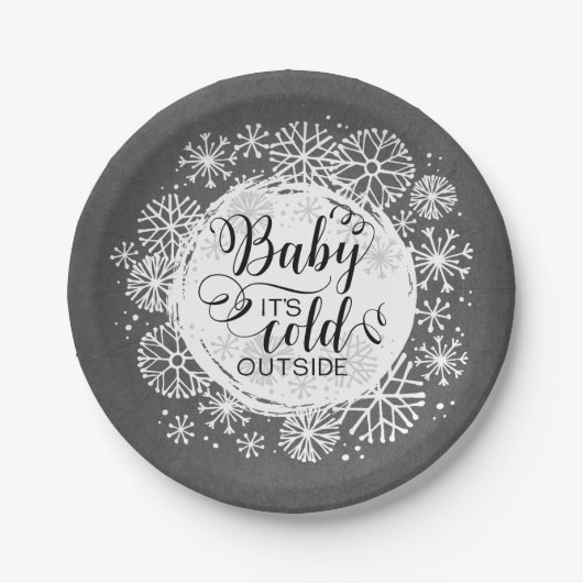 Chalkboard Baby It's Cold Outside 7" Papierplatte Pappteller (Vorderseite)