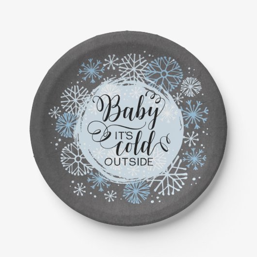 Chalkboard Baby It's Cold Outside 7" Papierplatte Pappteller (Vorderseite)