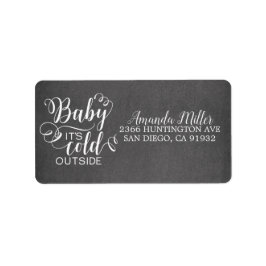 Chalkboard Baby It's Cold Outside Address Label Adressaufkleber