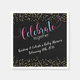 Chalkboard Baby kombiniert Freundesfeier Serviette