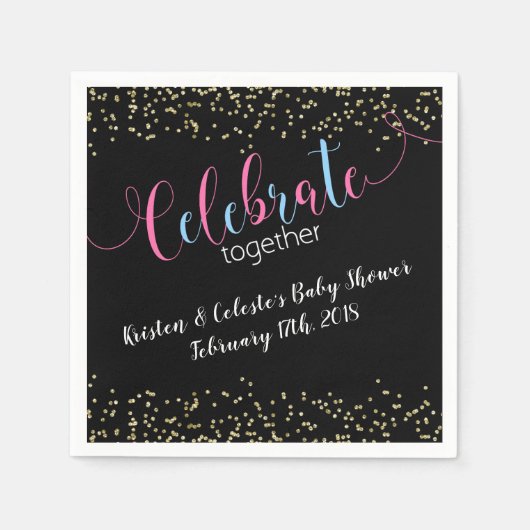 Chalkboard Baby kombiniert Freundesfeier Serviette (Vorderseite)