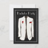 Chalkboard Bachelor Party Einladung White Tuxedo (Vorderseite)