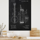 Chalkboard Banjo Patent Poster (Küche)