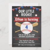 Chalkboard Baseball Einladung zum Geburtstag (Vorderseite)