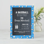 Chalkboard Baseball-Party Einladung (Stehend Vorderseite)