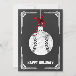 Chalkboard Baseball Player Weihnachtskarten Feiertagskarte