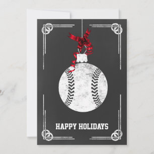 Chalkboard Baseball Player Weihnachtskarten Feiertagskarte