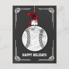 Chalkboard Baseball Player Weihnachtskarten Feiertagspostkarte