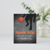 Chalkboard Basketball Geburtstag Foto Vielen Dank Postkarte (Stehend Vorderseite)