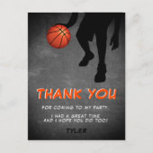 Chalkboard Basketball Geburtstag Foto Vielen Dank Postkarte (Vorderseite)