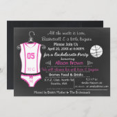 Chalkboard Basketball Lingerie Dusche Bachelorette Einladung (Vorne/Hinten)
