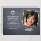 Chalkboard Bat Mitzvah Einladung (Vorne/Hinten)