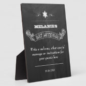 Chalkboard Bat Mitzvah Fotoplatte (Seite)