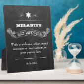 Chalkboard Bat Mitzvah Fotoplatte (Seite)