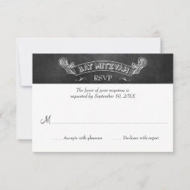 Chalkboard Bat Mitzvah Response UAWG RSVP Karte