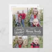 Chalkboard Bauernhof Rustikale Weihnachtskarte Feiertagspostkarte (Vorne/Hinten)