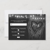 Chalkboard Baum elegante Hochzeitskarte RSVP (Vorderseite)