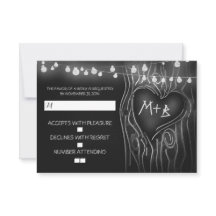 Chalkboard Baum elegante Hochzeitskarte RSVP