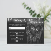 Chalkboard Baum elegante Hochzeitskarte RSVP Karte (Stehend Vorderseite)