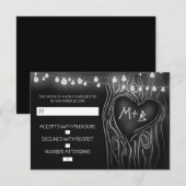 Chalkboard Baum elegante Hochzeitskarte RSVP Karte (Vorne/Hinten)