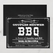 Chalkboard BBQ Barbecue Summer Black White Einladung (Vorne/Hinten)